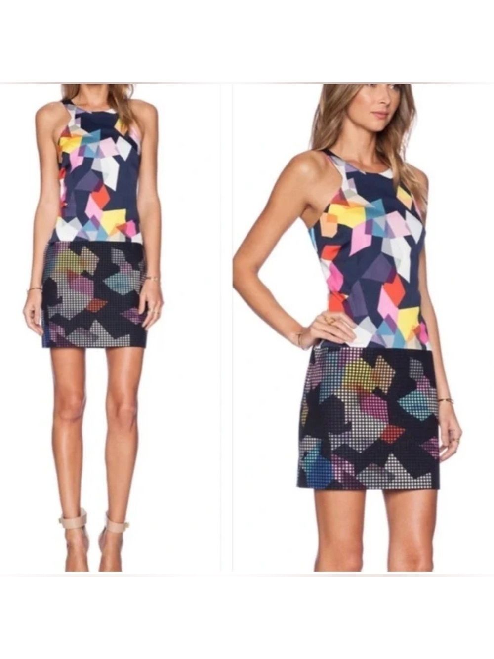 Trina Turk Aptos Multicolor Sleeveless Geometric Print Women’s 6 Dress